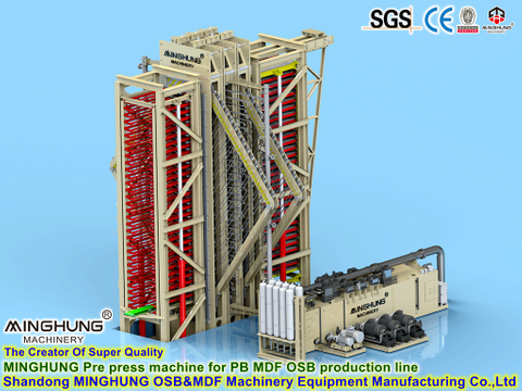 Fabricant de ligne HDF pour panneaux de particules OSB MDF HDF : Presse à chaud hydraulique automatique à ouvertures multiples pour une machine de fabrication de panneaux de particules de 300 m3 par jour
