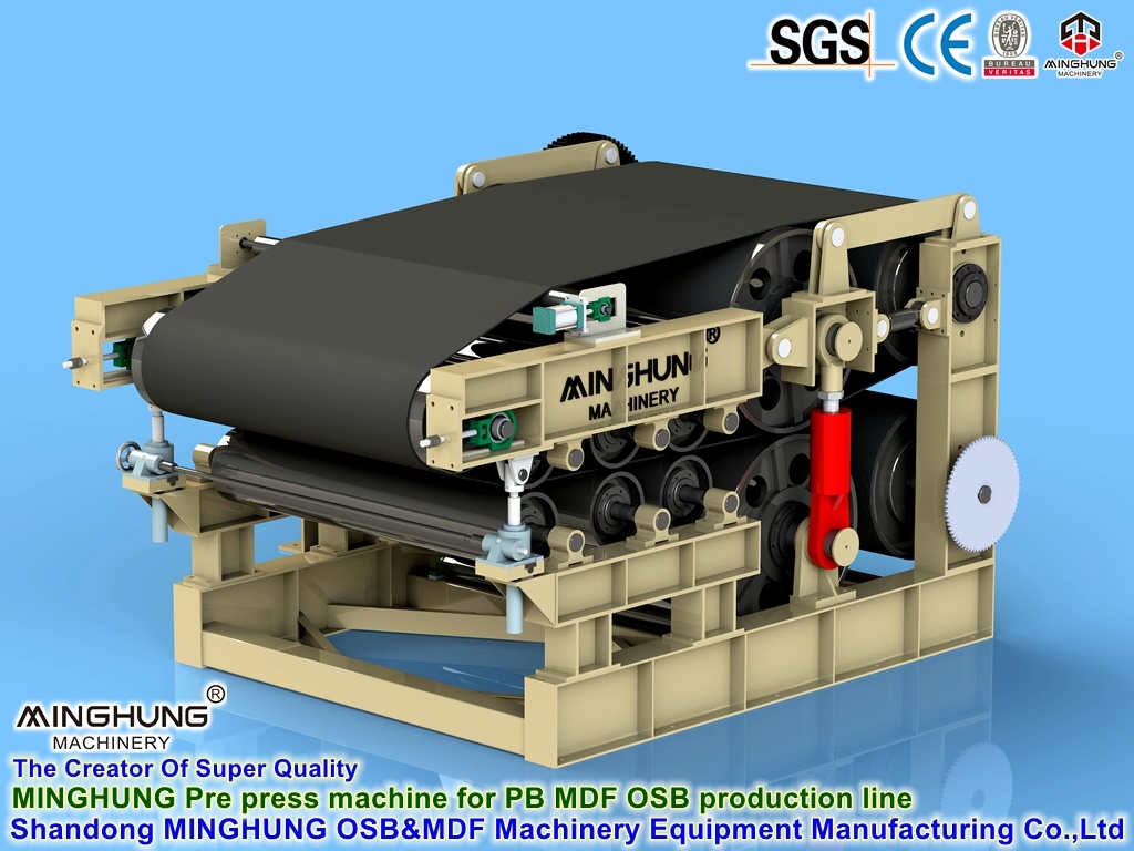 Machine de pré-presse multi-rouleaux continue pour équipement de production de panneaux de particules