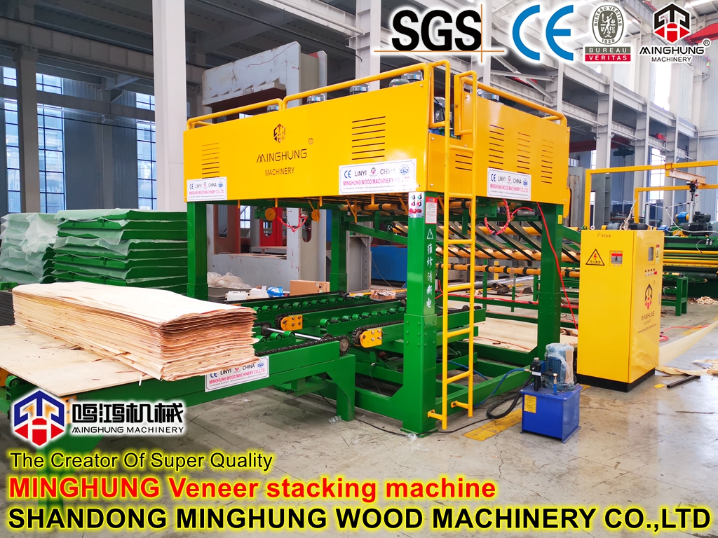 VENEER sheets stacking Empilage de feuilles de PLACAGE