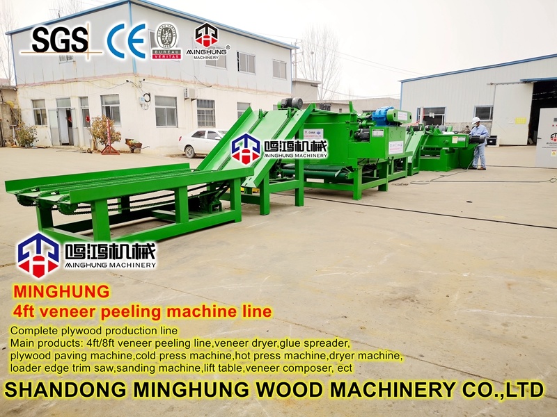 Ligne de production de contreplaqué pour machines à bois