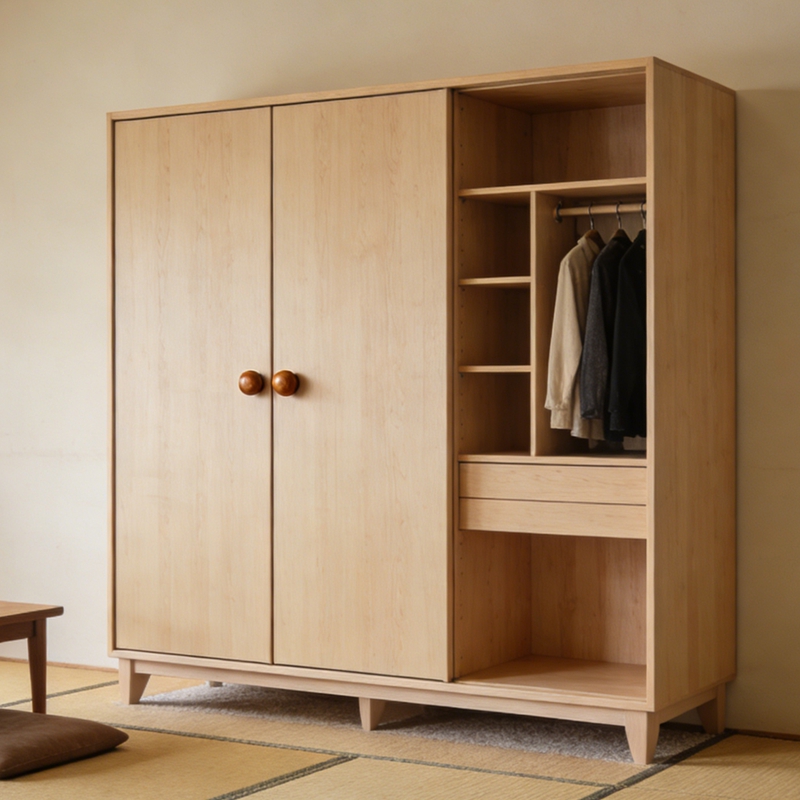 Une armoire en contreplaqu&eacute;