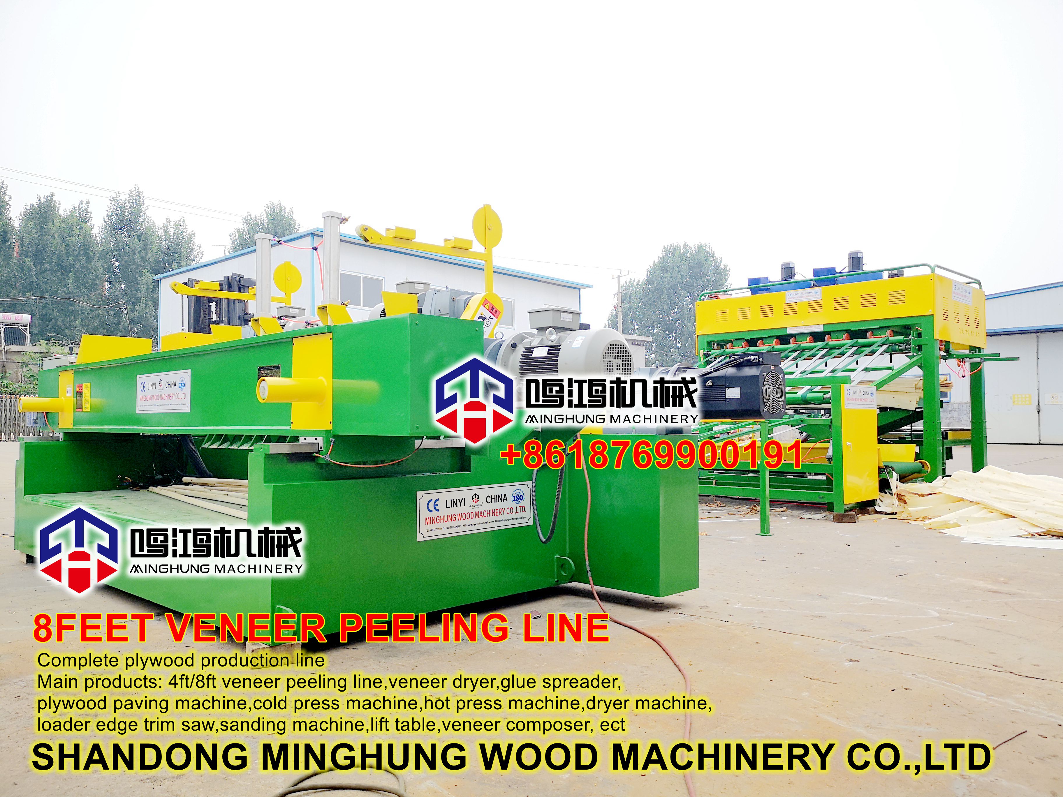 Empileur de placage de machine d'épluchage de placage de 8 pieds