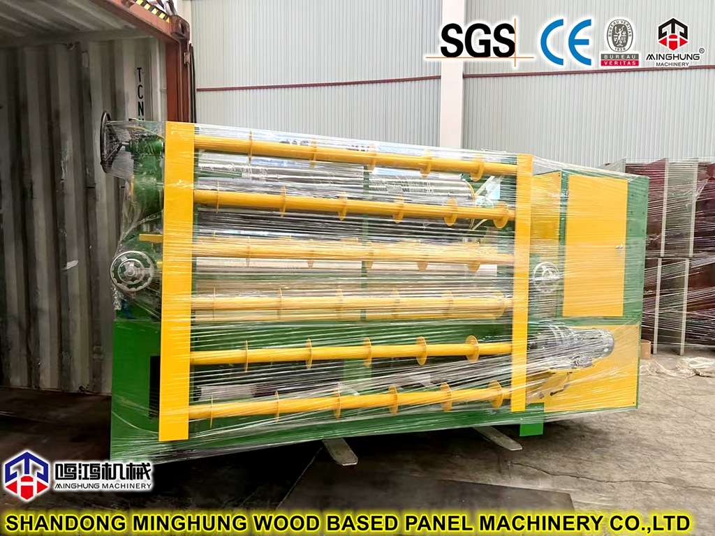 Machine d'application de colle pneumatique en contreplaqué