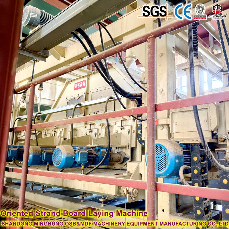 Machine de pose de panneaux de brin orient&eacute;