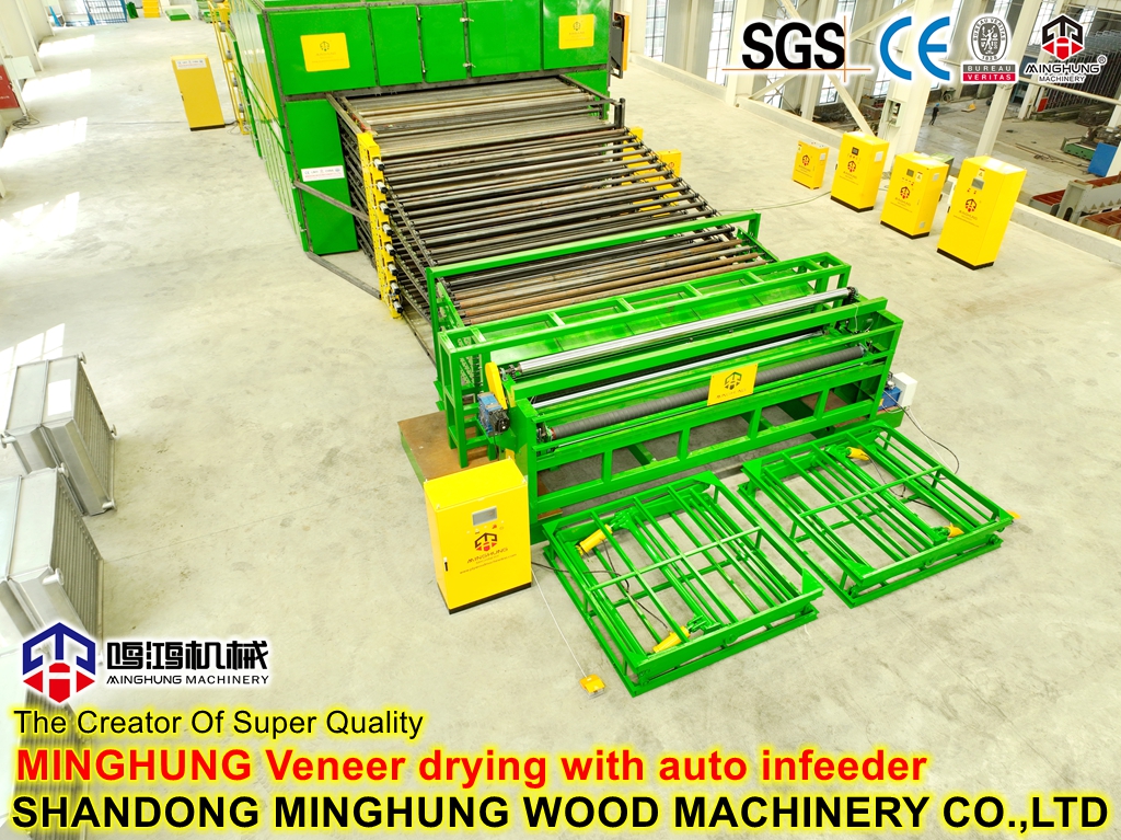 machine de s&eacute;chage de placage avec alimentateur automatique