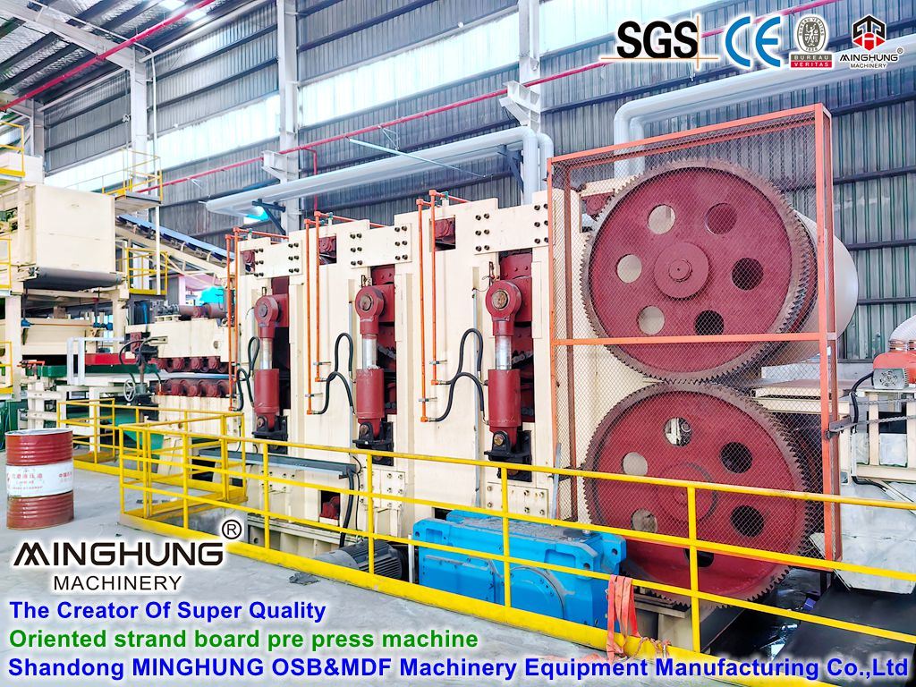 Fournisseur de ligne de production OSB en Chine : Machine de pré-presse continue à plusieurs rouleaux pour équipement de production de panneaux de particules