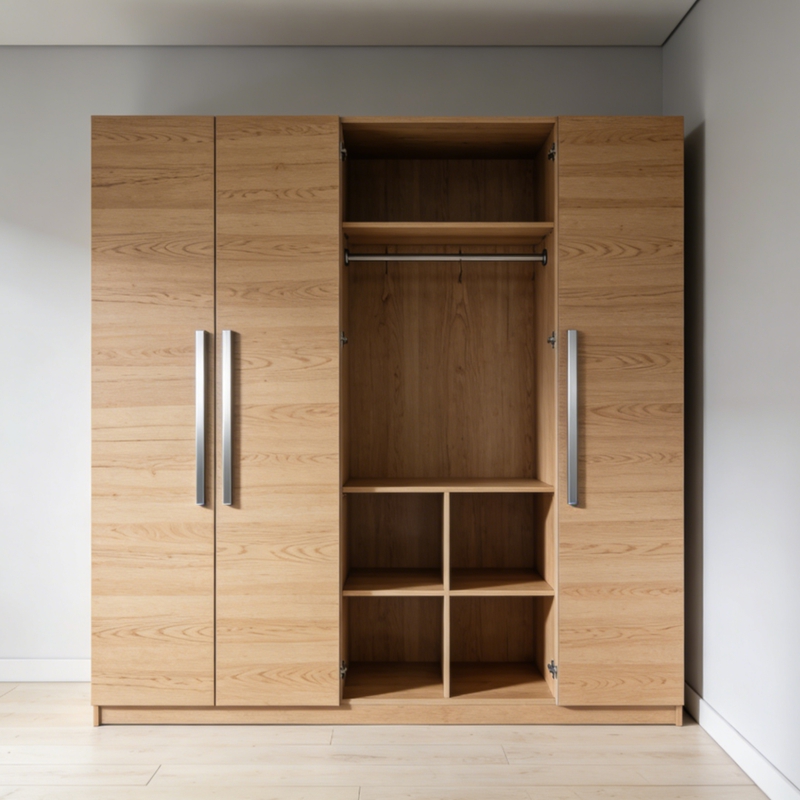 Une armoire en contreplaqu&eacute;